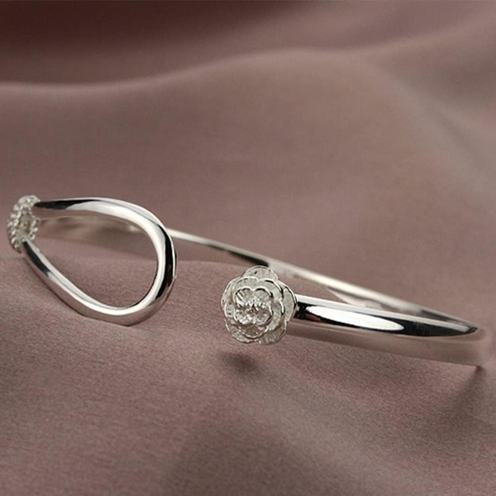 WEILYDF 925 sterling silver bracelet elegant clip-style button style floral design bracelet classic bracelet jewelry women's girls - Image 6